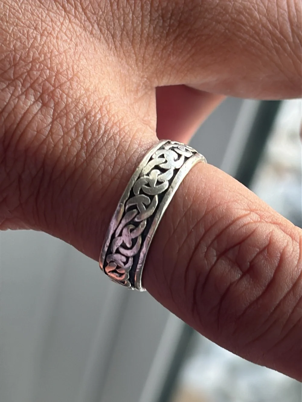 Vintage Sterling Silver Eternity Celtic Design Ring